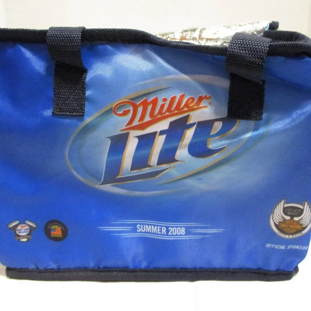 Harley Davidson Bag Miller Lite Medium Outdoor BBQ Travel Vacation Cooler Bag